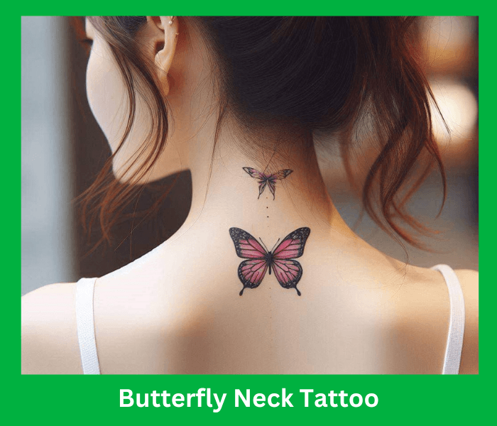 butterfly neck tattoo